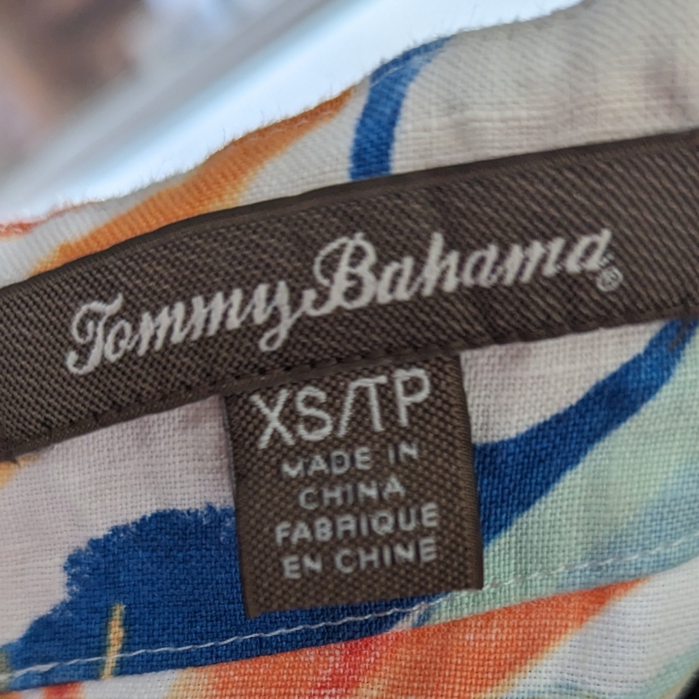 EUC... Tommy Bahama 100% Linen Tropical Bird of Paradise Halter Dress Size XS/TP - Picture 4 of 5